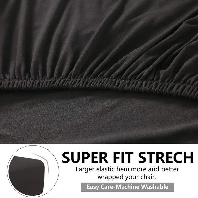 CCTFS Stretch Dining Chair Slipcovers, XL/Oversized Removable Washable Soft Spandex Extra Large Dining Room Chair Covers for Kitchen Hotel Table Banquet Solid Color (4 Per Set, Black) - Image 5